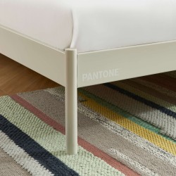 Letto PANTONE 140x190 in metallo beige sabbia con rete inclusa