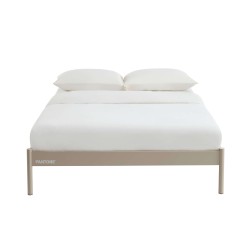 Letto PANTONE 140x190 in metallo color tortora con rete inclusa