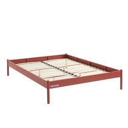 Letto PANTONE 140x190 in metallo terracotta con rete inclusa