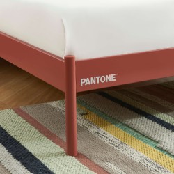 Letto PANTONE 140x190 in metallo terracotta con rete inclusa