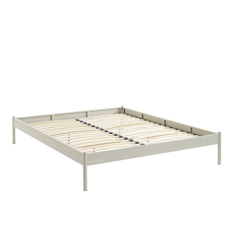 Letto PANTONE 160x200 in metallo color sabbia beige con rete inclusa