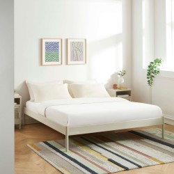 Letto PANTONE 160x200 in metallo color sabbia beige con rete inclusa