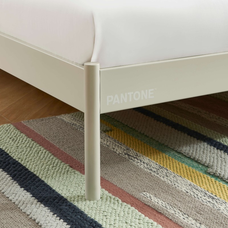 Letto PANTONE 160x200 in metallo color sabbia beige con rete inclusa