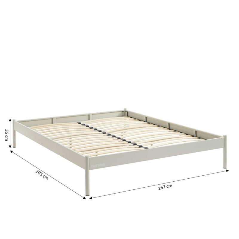 Letto PANTONE 160x200 in metallo color sabbia beige con rete inclusa