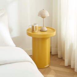 Table d'appoint PANTONE finition laquée mate jaune moutarde 40cm