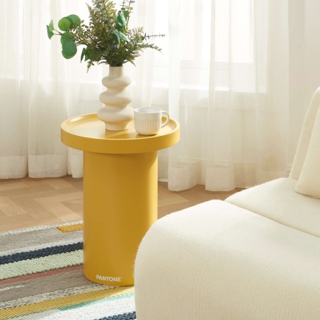 Table d'appoint PANTONE finition laquée mate jaune moutarde 40cm