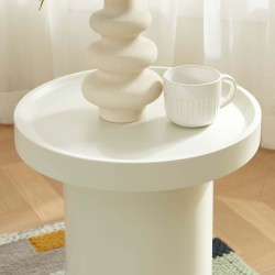 Table d'appoint PANTONE finition laquée mate beige sable 40cm