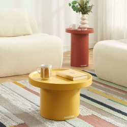 Table d'appoint PANTONE finition laquée mate jaune moutarde 50cm