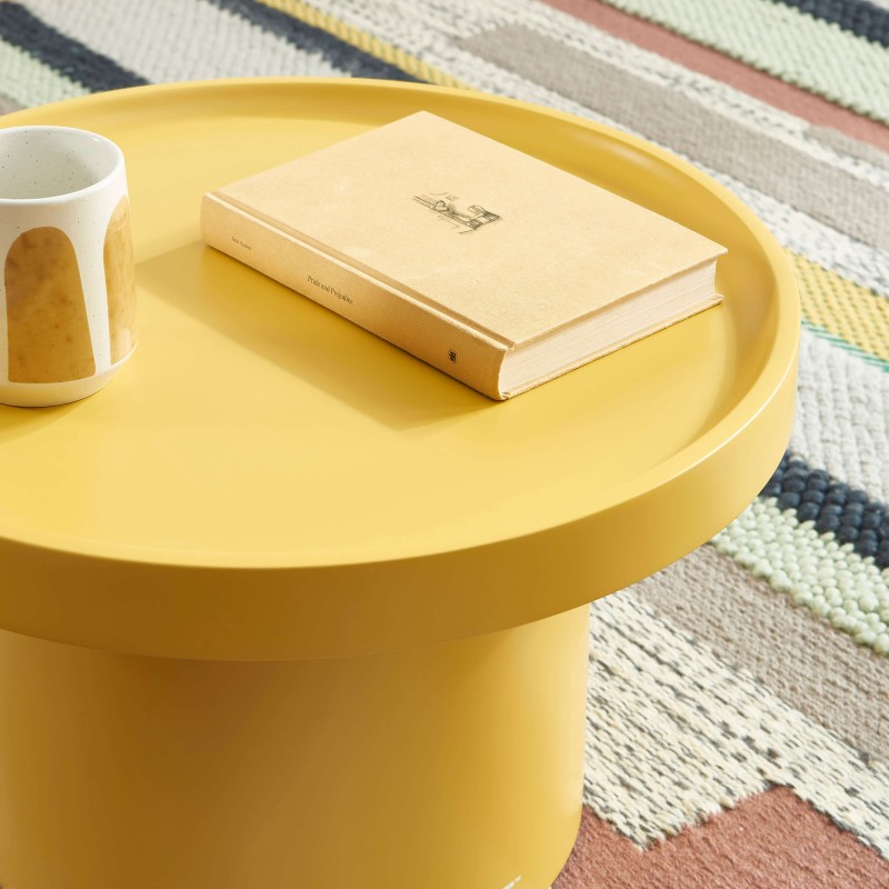 Table d'appoint PANTONE finition laquée mate jaune moutarde 50cm