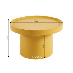 Table d'appoint PANTONE finition laquée mate jaune moutarde 50cm