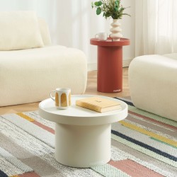 Table d'appoint PANTONE finition laquée mate beige sable 50cm