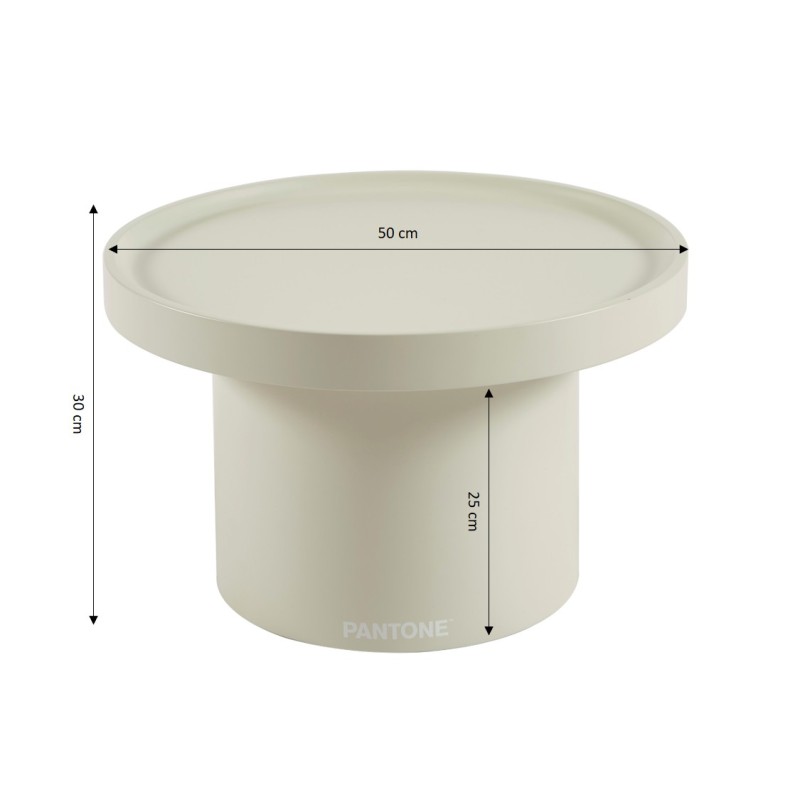 Table d'appoint PANTONE finition laquée mate beige sable 50cm