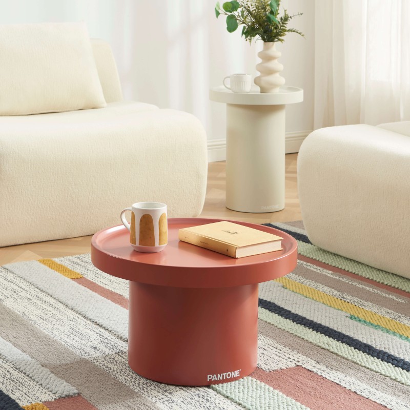 Table d'appoint PANTONE finition laquée mate terracotta 50cm