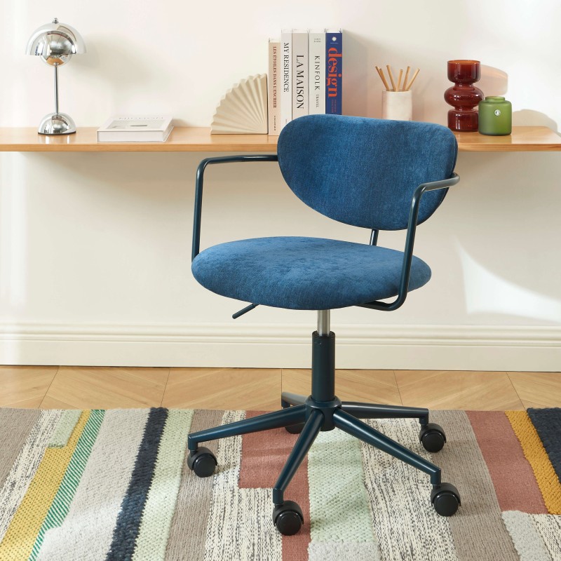 PANTONE Bürostuhl aus mitternachtsblauem Stoff mit Rollen
