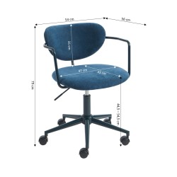 PANTONE Bürostuhl aus mitternachtsblauem Stoff mit Rollen