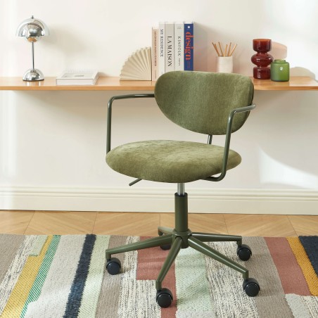 PANTONE Bürostuhl aus olivgrünem Stoff mit Rollen