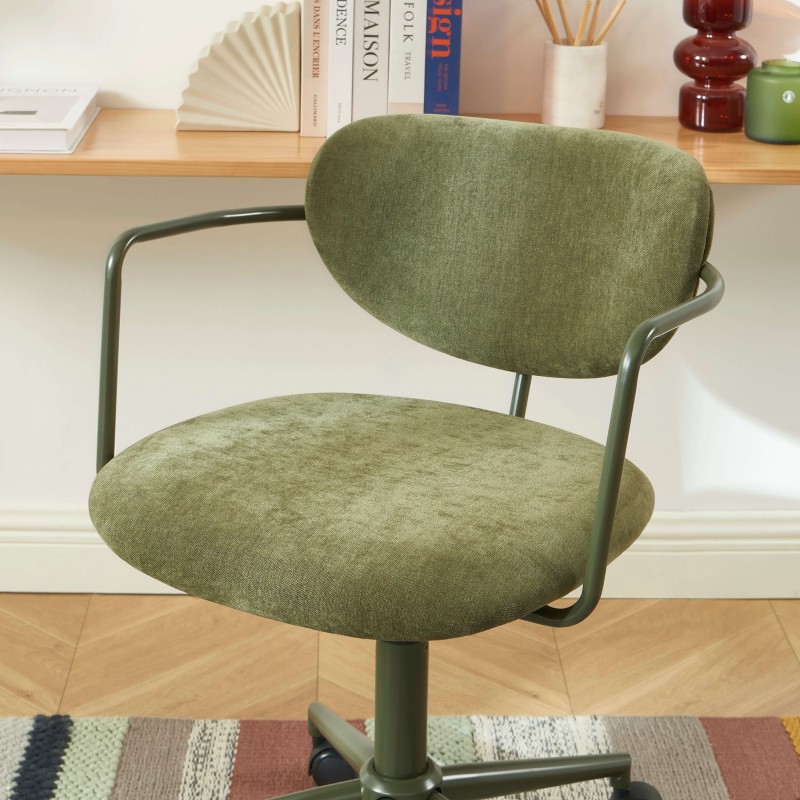 PANTONE Bürostuhl aus olivgrünem Stoff mit Rollen