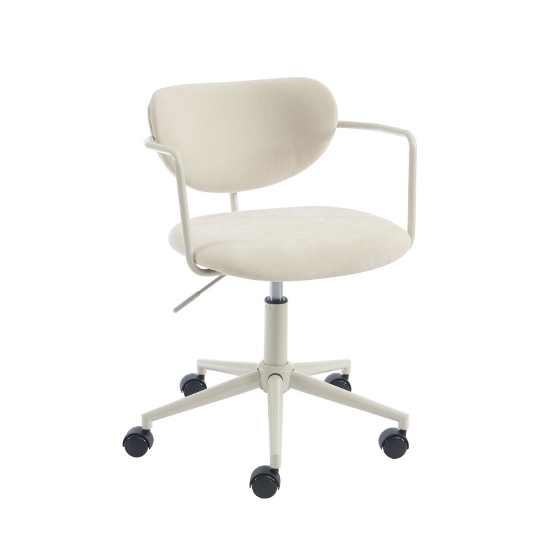 Chaise de bureau PANTONE tissu beige sable avec roulettes