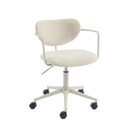 Sedia da ufficio PANTONE in tessuto beige sabbia con rotelle