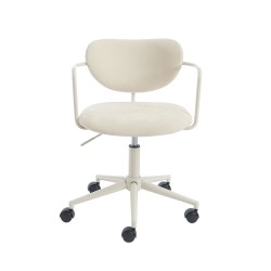 Chaise de bureau PANTONE tissu beige sable avec roulettes