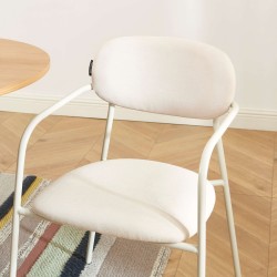 Lot de 2 chaises PANTONE tissu et pieds métal beige sable