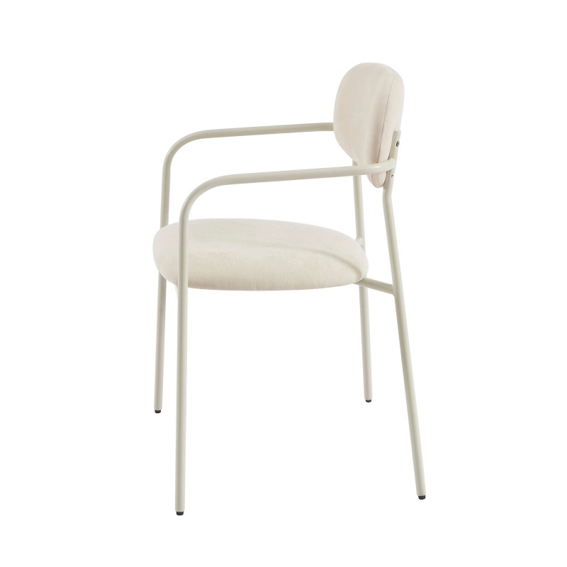 Lot de 2 chaises PANTONE tissu et pieds métal beige sable