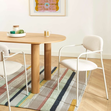 Set di 2 sedie PANTONE in tessuto con gambe in metallo color sabbia