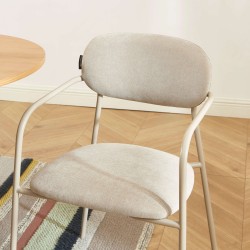 Lot de 2 chaises PANTONE tissu et pieds métal taupe