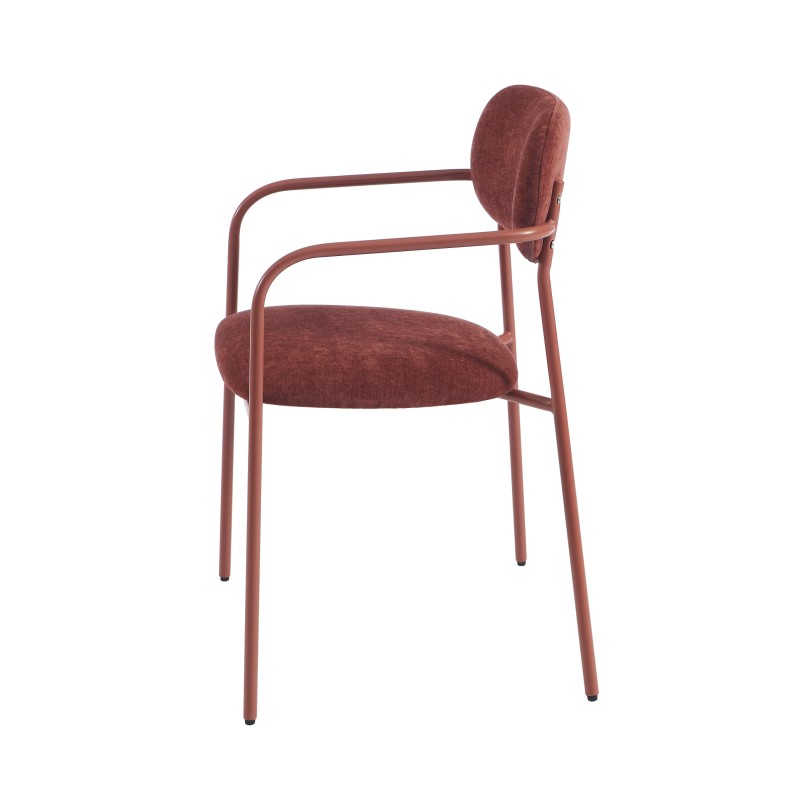 Lot de 2 chaises PANTONE tissu et pieds métal terracotta