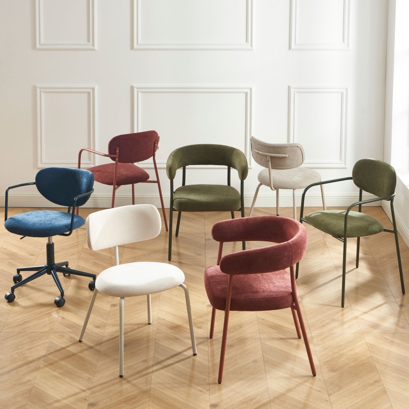 2er-Set PANTONE-Stühle aus Stoff mit olivgrünen Metallbeinen