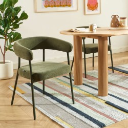 2er-Set PANTONE-Stühle aus Stoff mit olivgrünen Metallbeinen