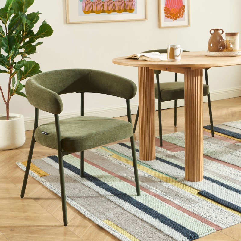 2er-Set PANTONE-Stühle aus Stoff mit olivgrünen Metallbeinen