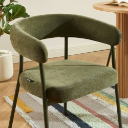 2er-Set PANTONE-Stühle aus Stoff mit olivgrünen Metallbeinen