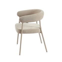 Lot de 2 chaises PANTONE tissu et pieds métal taupe