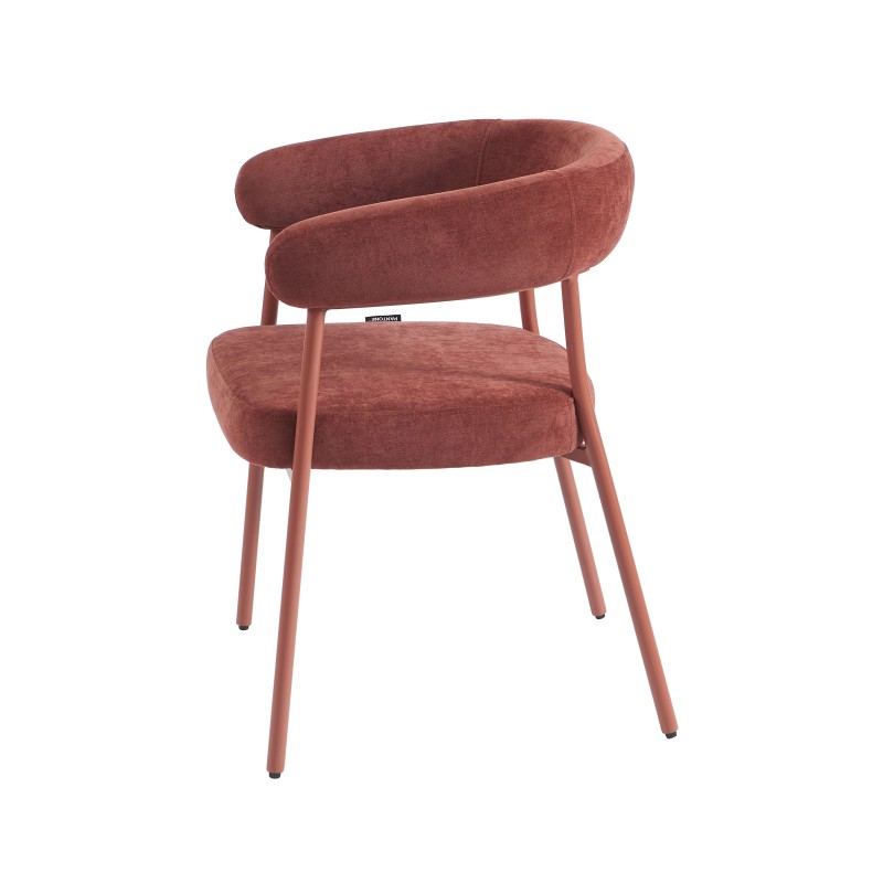 Set aus 2 PANTONE-Stühlen aus Stoff mit terrakottafarbenen Metallbeinen