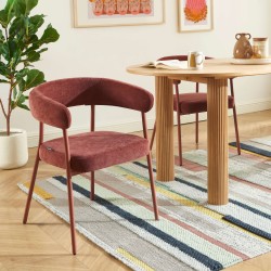 Set aus 2 PANTONE-Stühlen aus Stoff mit terrakottafarbenen Metallbeinen