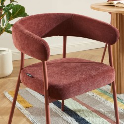 Set aus 2 PANTONE-Stühlen aus Stoff mit terrakottafarbenen Metallbeinen