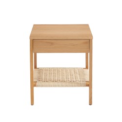 Lot de 2 tables de chevet GINKO placage chêne et corde