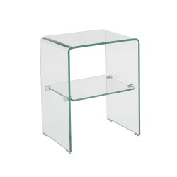 Lot de 2 tables de chevet GINZA verre trempé transparent