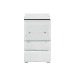 Lot de 2 tables de chevet GINZA verre trempé transparent