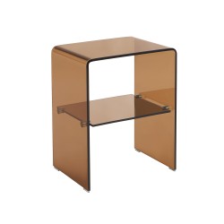 Lot de 2 tables de chevet GINZA verre trempé ambré