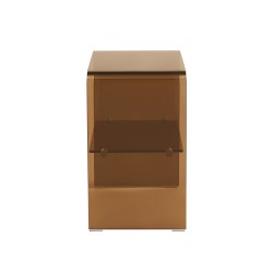 Lot de 2 tables de chevet GINZA verre trempé ambré