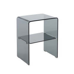 Lot de 2 tables de chevet GINZA verre trempé noir