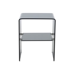 Lot de 2 tables de chevet GINZA verre trempé noir