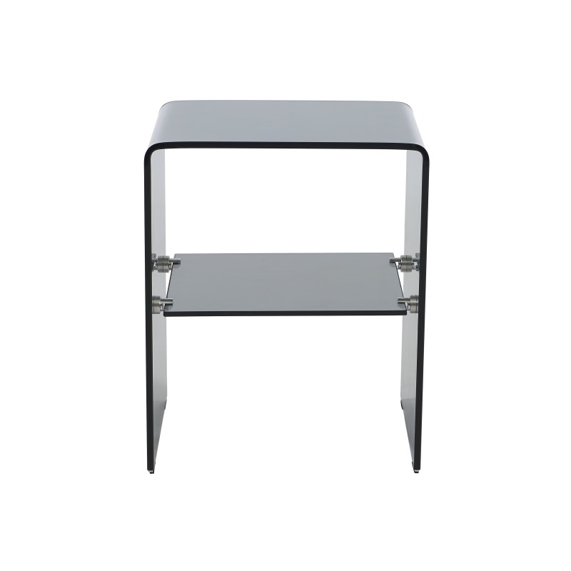 Lot de 2 tables de chevet GINZA verre trempé noir