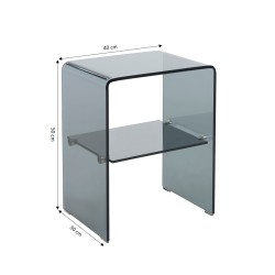 Set di 2 comodini GINZA in vetro temperato nero