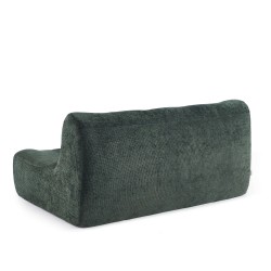 Ensemble banquette et chauffeuse JANIS modulable 3 places tissu chenille vert