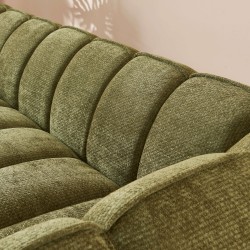 Ensemble canapés droits fixes 3+2 MATILDA tissu chenille vert