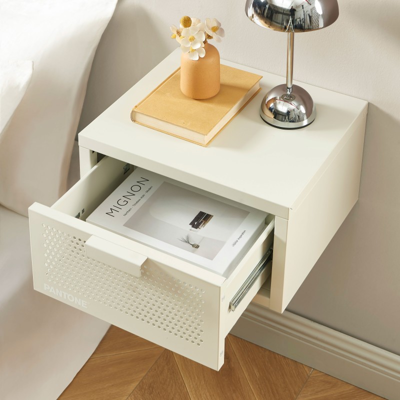 Comodino da parete PANTONE in metallo beige sabbia 40 cm
