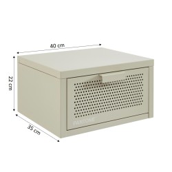 Comodino da parete PANTONE in metallo beige sabbia 40 cm